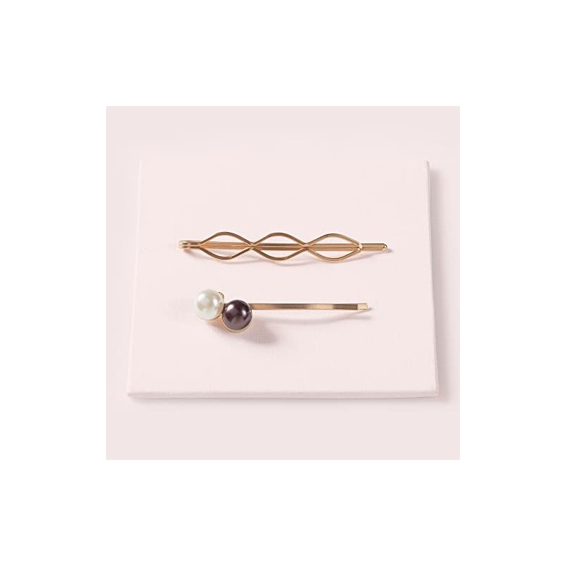 The Hair Edit Gold & Pearl Spherical Bobby Pins