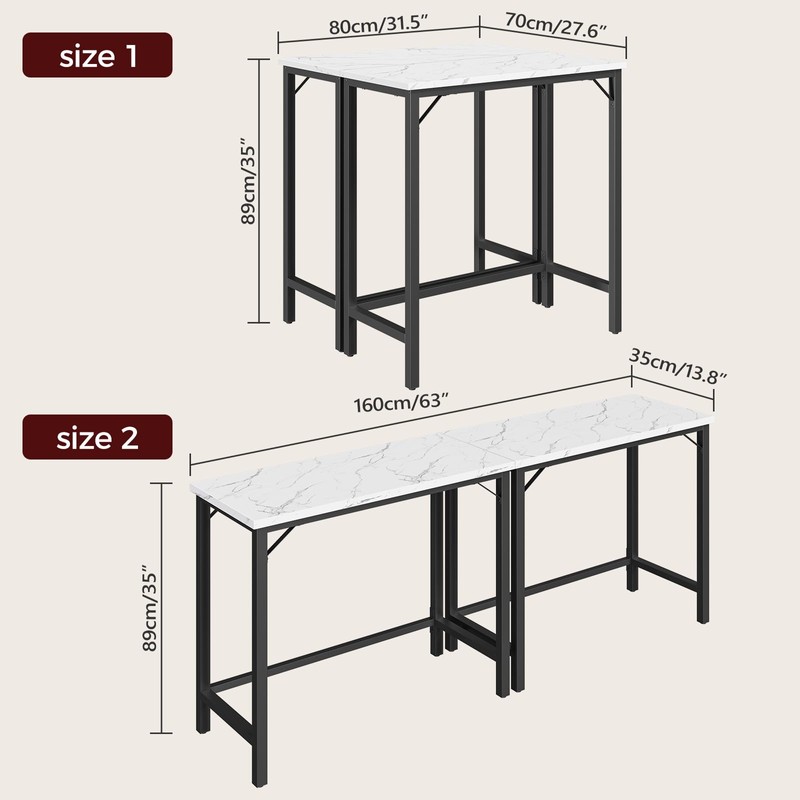 MAHANCRIS Narrow Bar Table, 63-Inch Pub Table for Dining Room,