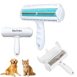 BuyDelux Pet Hair Remover – Extra Sticky Reusable Lint Roller for Dog & Cat Hair – Fur Removal Tool for Furniture, Couch, Carpet, Clothes & Bedding – Pet Supplies & Home Essentials (Blue)