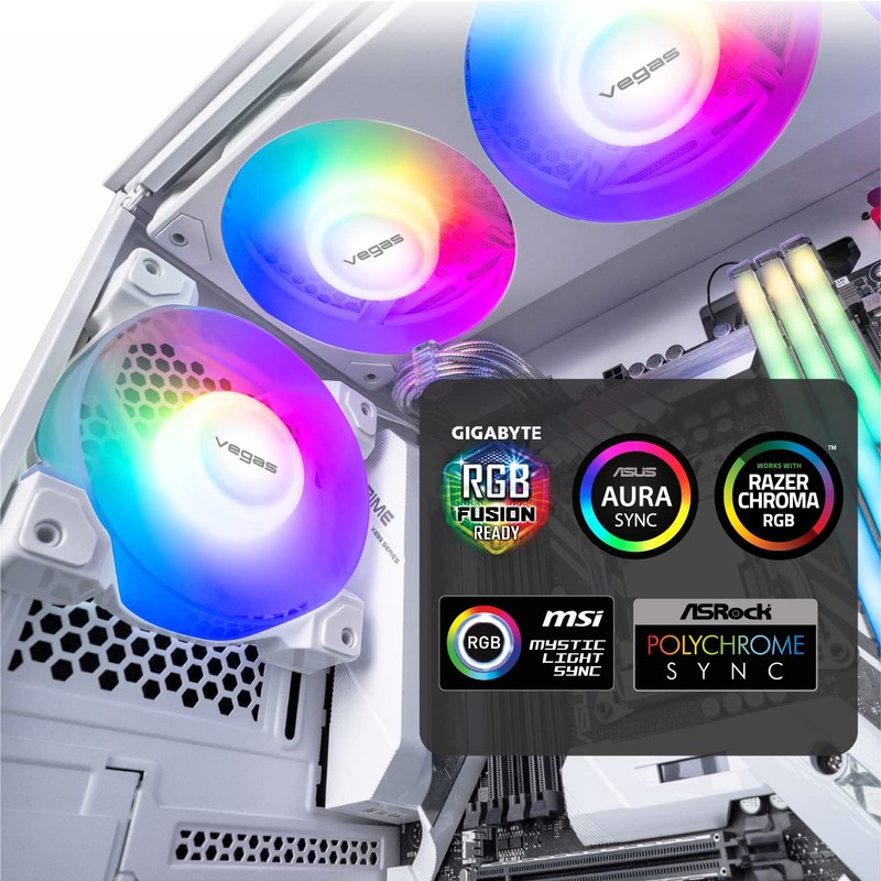 Akasa Vegas AK-FN111-WH A12, Addressable RGB Fan, PC Fan with