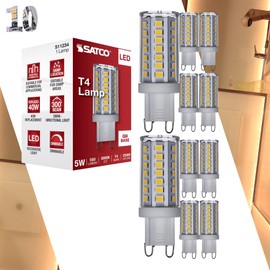 Satco S11234 5W/LED/G9/830/CL/120V/DIM – 5 Watt JCD LED; G9 Base; Clear Finish; 3000K; Soft White; 120 Volt; T4 Shape; 40W HID Equivalent; 2.13" MOL;for Lighting Applications(10 Pack)