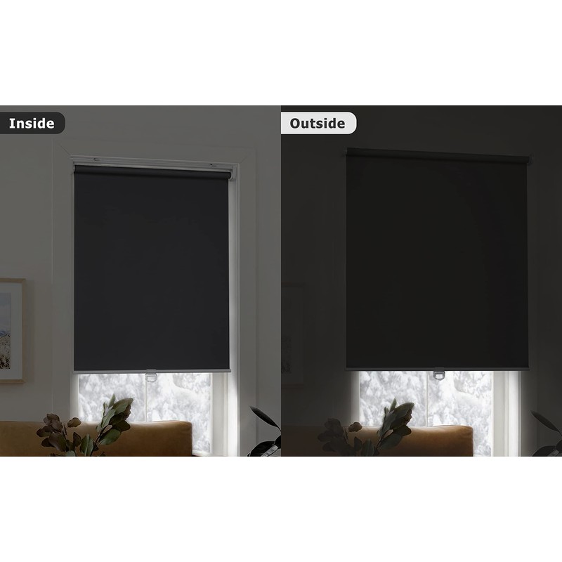 LazBlinds No Tools No Drill Cordless Roller Shades, 100% Blackout