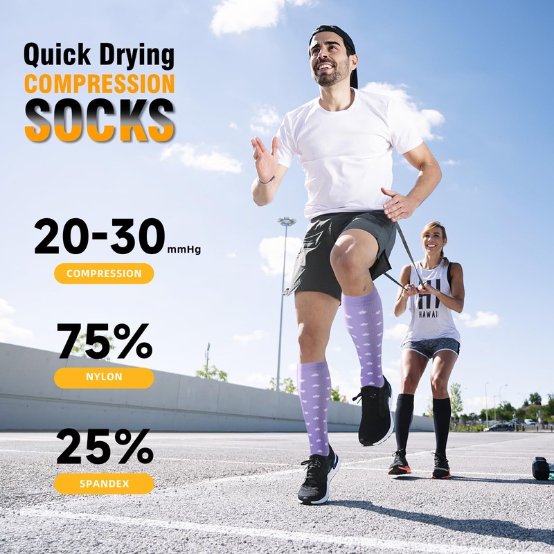 bropite Compression Socks for Women & Men Circulation-Support Knee High