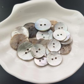 Genuine Mother of Pearl Buttons Set, Natural Shell Buttons for DIY Sewing Crafts, Clothes, Blazer, Shirts, Suits (12.5mm/15mm/18mm/20mm, 2 Holes)
