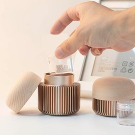 Mini Urn Keepsake Urn for Ashes Mini Size Aluminum Urn Sealed Type for Human Buddhist Altar Urn Keepsake Small Urn Feeling Close to You Amulet Good Luck Protection Family Dog Pet Wooden Urn (High