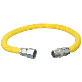 BrassCraft CSSB1412-36 ProCoat 1" FIP x 1" MIP x 36" Stainless Steel I.D Gas Connector 3/4" (255,900 BTU)