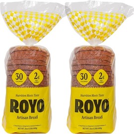 Artisan Keto-Friendly Fresh Bread Loaf, Sliced Bread, High Fiber, Low Carb, Vegan, Low Calorie, Kosher Certified (Pack of 2)