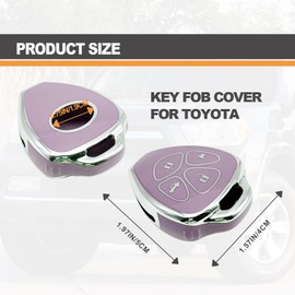 Key Fob Cover Case - Compatible with Toyota 4-Buttons Corolla 2009-2010 Venza 2009-2016 Camry 2007-2011, TPU Key Fob Cover (Purple)