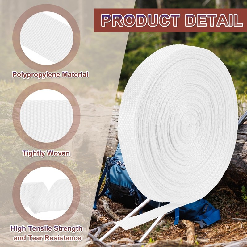 sourcing map Nylon Webbing Strap, 22 Yards x 5/8" Polypropylene