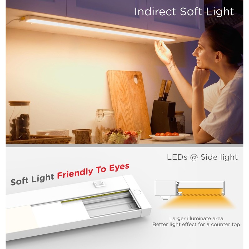 Tonlesm 12 Inch Under Cabinet Lighting Plug in, 7W 120V