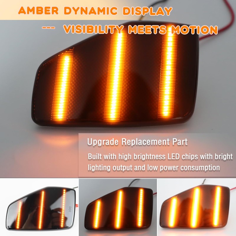 ZDEERAOTO LED Front Headlight Side Marker Light Amber Turn Signal