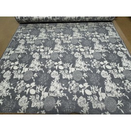 Sunbrella Grey White  Floral  100%  Acrylic  Outdoor  Upholstery  Cushion Pillow  Fabric