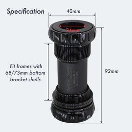 DJC Bike Bearing Bottom Bracket BSA 68-73mm English Threaded BB 24mm Spindle, Fit MTB Road Bike Hollow Deore XT SLX R7000 R8000 4700 5800 6800 IXF Prowheel(24-24mm Golden)