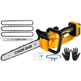 Mini Chainsaw Cordless Compatible for Dewalt 20V Battery (Chainsaw Without Battery, Tool Only) 12 Inch Handheld Brushless Electric Chainsaw with Auto Oiler & Security Lock, for Wood, Trees Cutting