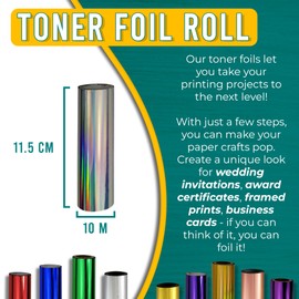 Toner Reactive Foil | Pretty Things London Foil A'Peel | 11.5cm x 10m Rolls (Holographic Silver)