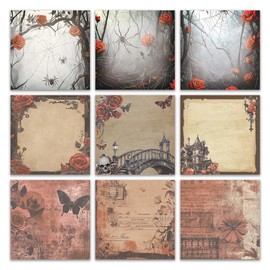 9 PCS Retro Sticky Notes 3x3 Cute and Aesthetic Post it Notes Self-Stick Note Pads for School, Office, and Home - Ideal Gifts for Teachers, Women, and Coworkers (Gothic Romance)