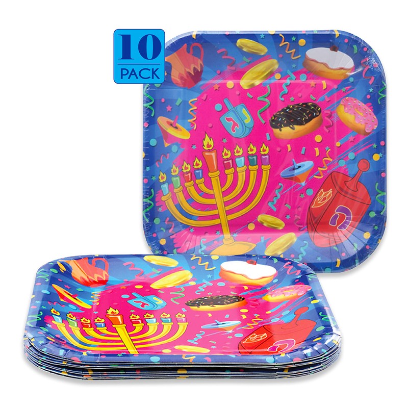 Izzy 'n' Dizzy Hanukkah Plates - Chanukah Paper Goods -