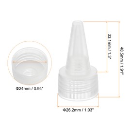 PATIKIL Twist Bottle Caps, 36Pcs 24/410 Squeeze Bottle Cap Replacement Caps for Glue Dispensing Bottles Dispensing Caps Paint Bottles, Clear