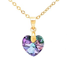 TUTTI JOYERIA ARTESANAL - Collar Piedra del Mes - Birthstone Necklace - Regalo Cumpleaños - Collar del mes con Cristal Austriaco (Corazón, Unicornio)