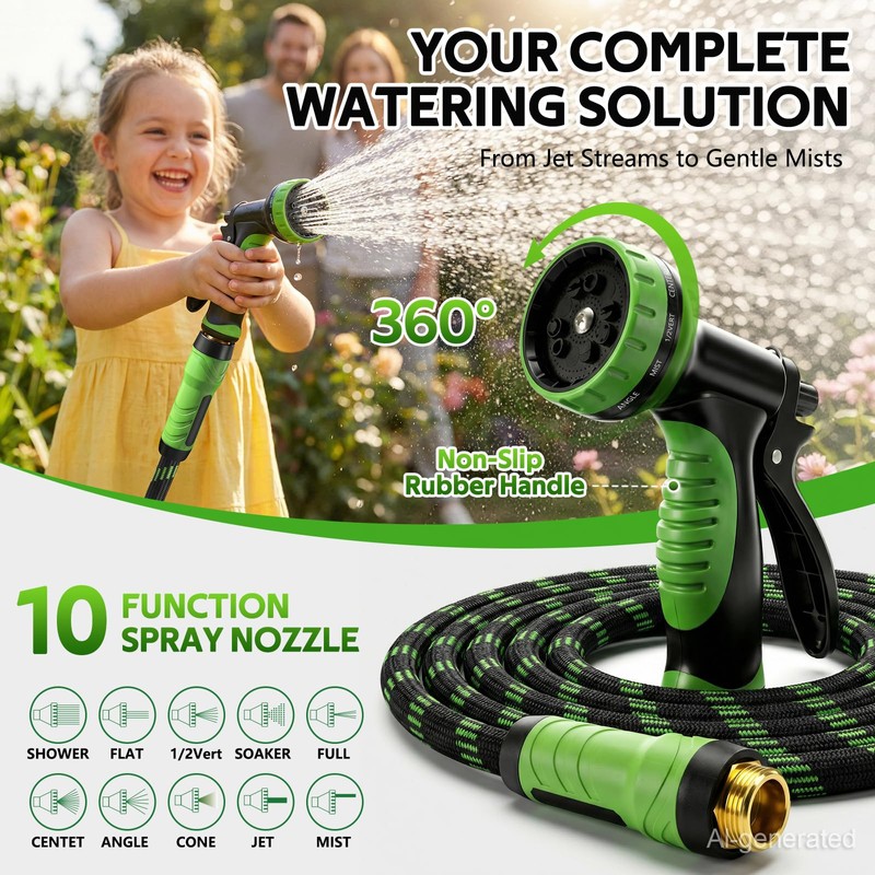NON-EXPANDABLE Garden Hose 25 FT, Heavy Duty Steel Metal Flexible