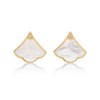 925 Sterling Silver Mother of Pearl Fan Stud Earrings with