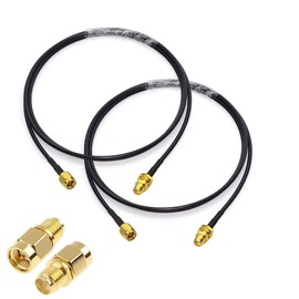 Woostars 2pack 3ft WiFi Antenna Extension Cable RG174 RF SMA Male to SMA Female Coaxial Cable Low Loss Gold Plated Pigtail with Adapter Connector Kit