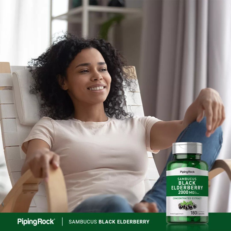 Piping Rock Sambucus Elderberry Capsules | 2000mg | 180 Count