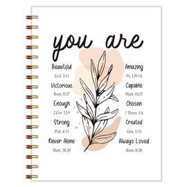 Qnhij Christian Spiral Notebooks 5.5x8.3, Inspirational You are Bible Journaling, Religious Prayer Journals for Woman, Church Notes Notebook, Scripture Journal, Christian Notebook for Women