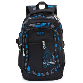 Backpack Boys Elementary School Bookbag Durable Heavy Duty Student Teenage Sturdy Kids Travel Waterproof Big (Blue) Large