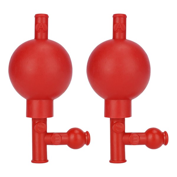 stonylab 2-Pack Rubber Transfer Bulbs, 65 ml Red Rubber Filling