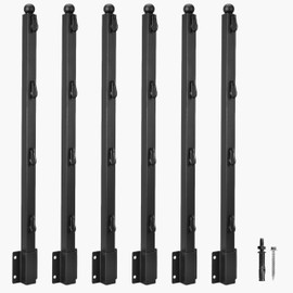 TPHUC Fence Post Extender, 31'' Barbed Wire Extension Arms for Wooden Fence Posts, Flat or Surface Mounted Barbed Wire Arm Extensions, Cornered Barbed Wire Arms for Garden and Home (Black - Set 6)