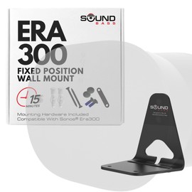 ERA300 Wall Mount Bracket, Low Profile, Black, Single Unit, Compatible with Sonos ERA 300 Speaker, Complete with All Fixing Hardware