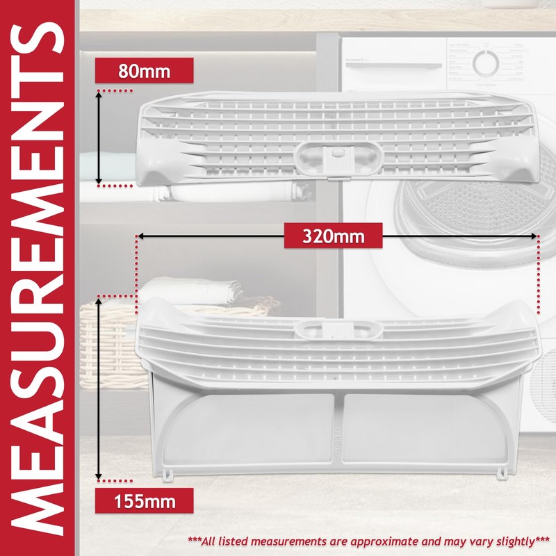 SPARES2GO Lint Fluff Filter Mesh Screen Cage for Ignis ASC