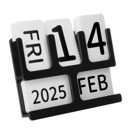 Acrylic Perpetual Calendar for Desk, Vintage Desktop Perpetual Calendar 2025-2034, Large Date Display Flip Blocks Tabletop Decor Daily Calendar Desk Accessory for Daily Office Home decoration (Black)