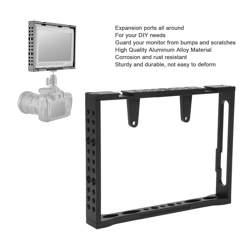 Monitor Cage Aluminum Alloy Multi 1/4 3/8 Holes Professional Camera