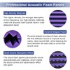 HJGFK2018 52 Pack 1" x 12" x 12" Black/purple Acoustic