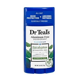 Dr Teal's Desodorante Libre de Aluminio, Aceite Escenciale de Eucalipto, 2.65 oz