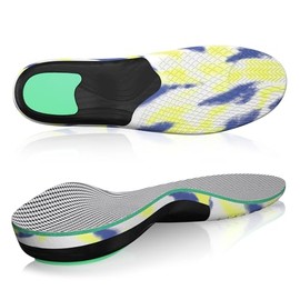 Plantillas para zapatos con soporte de arco para hombres y mujeres, plantillas para aliviar la fascitis plantar para pies planos, pies normales, tendinitis de Aquiles, espolones óseos, alivio del dolor de talón y pie (Vistoso, XL)