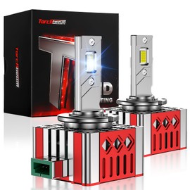 Torchbeam D3S D3R LED Bulbs, 28000 Lumens 8000K Ice Blue 600% Brightness, Xenon HID Replacement 66340 42403 42302 (42403C1) Lights, Plug and Play Fog Light Bulbs, Pack of 2