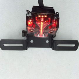 HTTMT MT404- Brake License Plate Maltese Cross Shape Tail Light Fit Compatible with Universal Motorcycle H-D Suzuk Kawasak Quads ATV's Red LED Black Body Smoke Lens