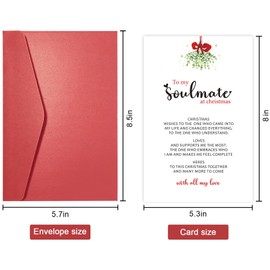 SuperShunhu Romantic Christmas Card for Girlfriend Boyfriend, Poem Xmas Card for Best friend, Sweet Christmas Card for Husband Wife, To My Soulmate at Christmas