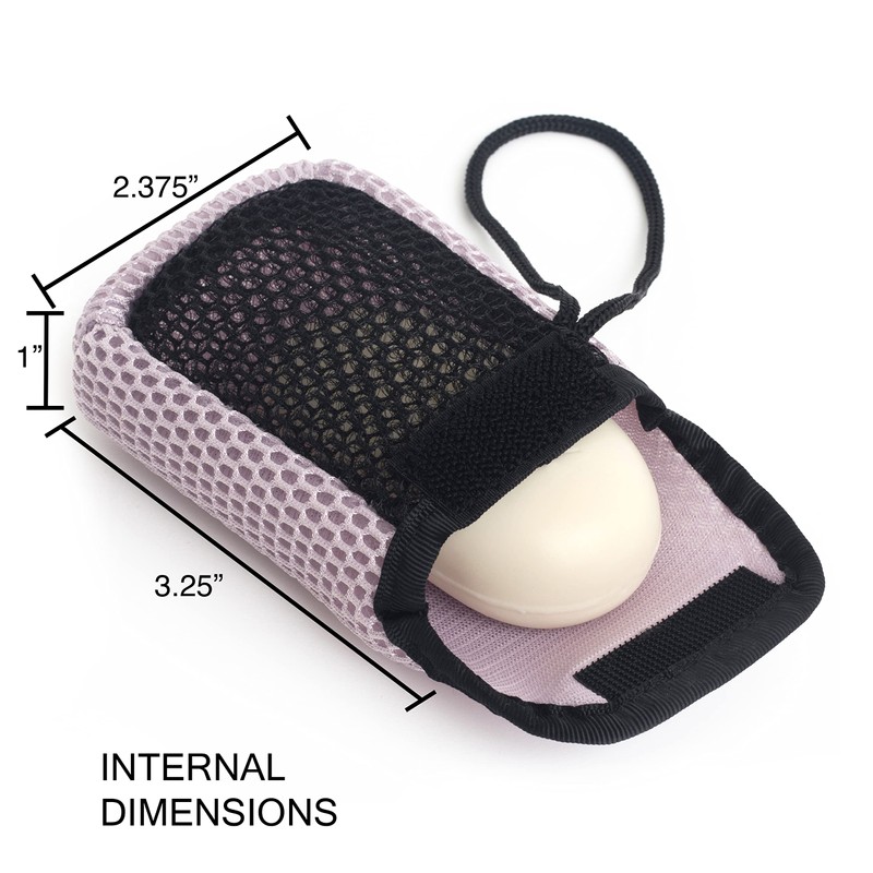 MainBasics Exfoliating Bar Soap Pouch Dual-Sided Body Scrubber - Fits