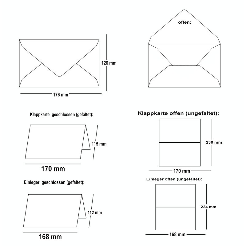 Invitation card set with envelopes and many extra inserts, blank