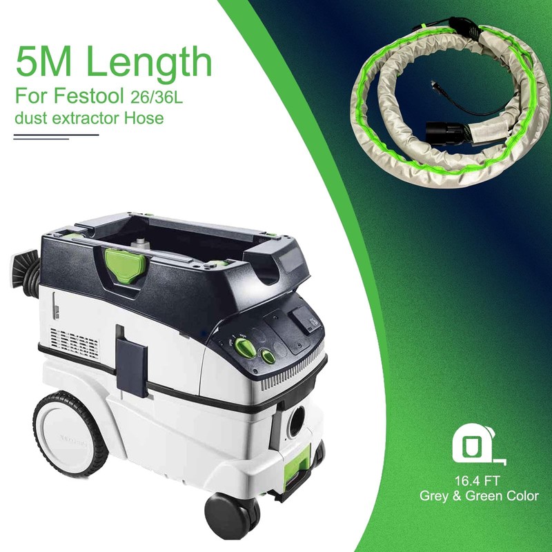 5m Dust Extractor Hose Sleeve Fits For Festool Vacuum D27/32