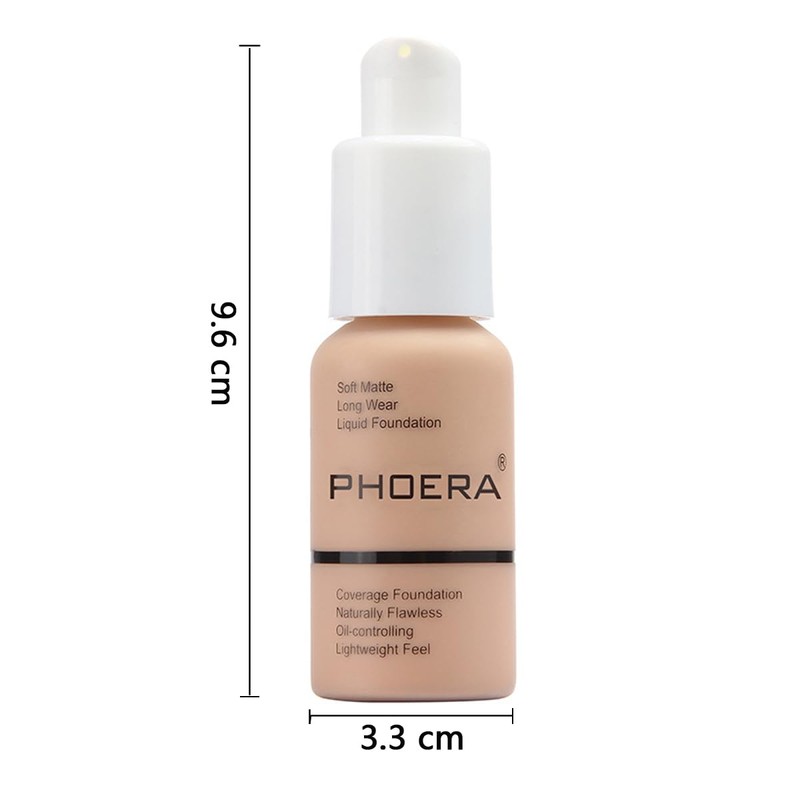 PHOERA Foundation,Matte Oil Control Concealer Foundation Cream,Long Lasting Waterproof Foundation