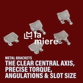 LA MIERE 200PCS Orthodontic Metal Brackets Standard Roth 0.022 Slot Bondable, 3-4-5 with Hook 20pcs/Pack, 10PK