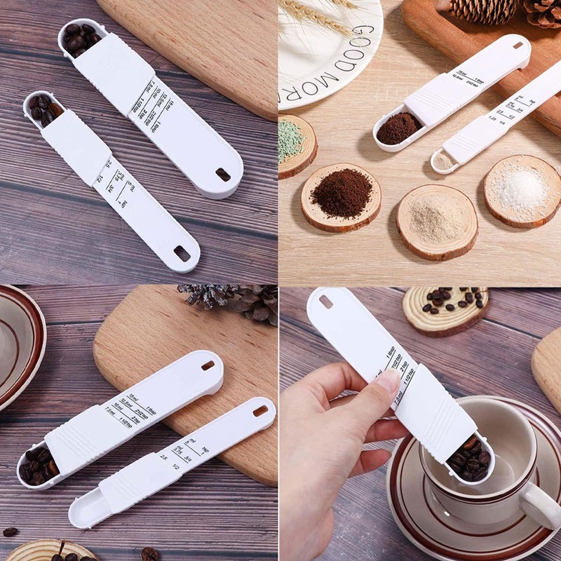 4 Pcs Adjustable Measuring Spoons Set, Teaspoon Measuring Spoons, Tablespoon