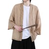 PRIJOUHE Men's Cotton Linen Kimono Robe Lightweight Open Front Kimono