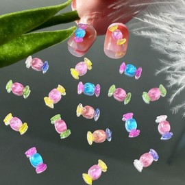 20 Pcs 3D Candy Nail Charm, Cartoon Cute Macaron Nail Supplies,for Acrylic Nail Art DIY Nail Designs Nail Accessories(Mixed Loading)