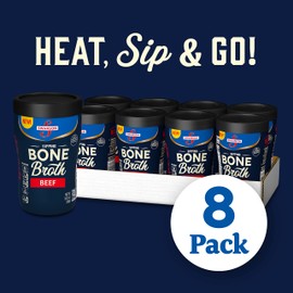 Swanson Sipping Bone Broth, Beef Bone Broth, 10.75 OZ Cup, Pack of 8